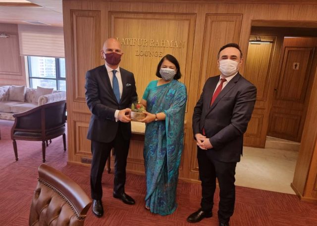 H.E. Mr. Mustafa Osman Turan, Ambassador of the Republic of Turkey paid a courtesy call to the MCCI President Ms. Nihad Kabir