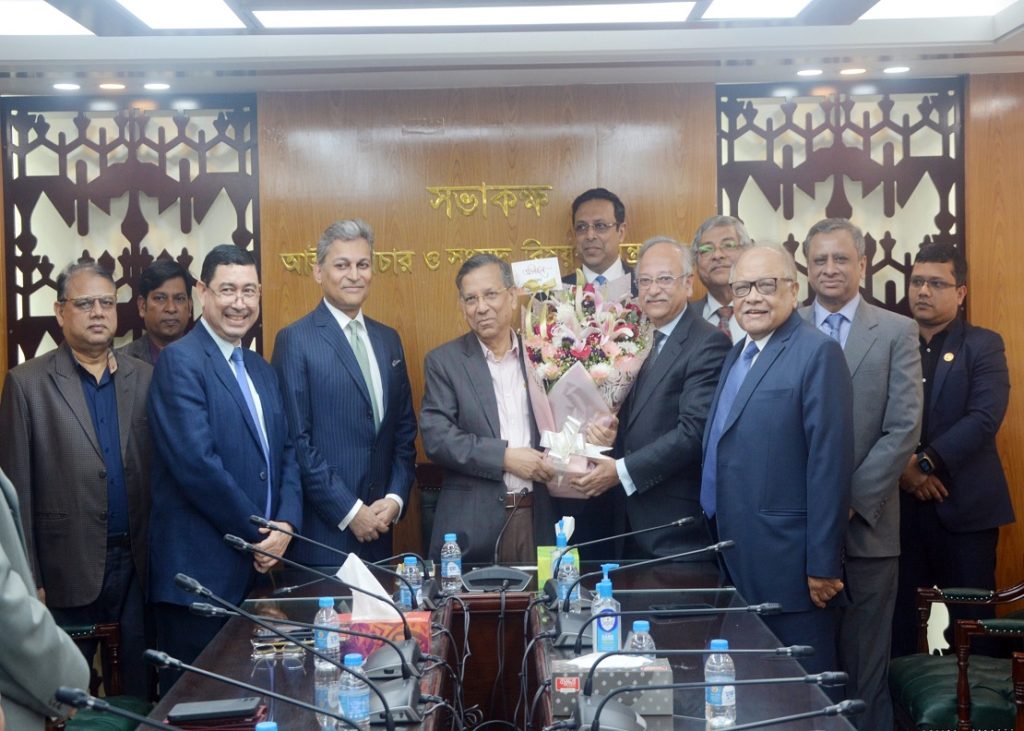 MCCI Delegation Pays Courtesy Call to Mr. Anisul Huq, M.P., Hon’ble Minister, Ministry of Law, Justice and Parliamentary Affairs